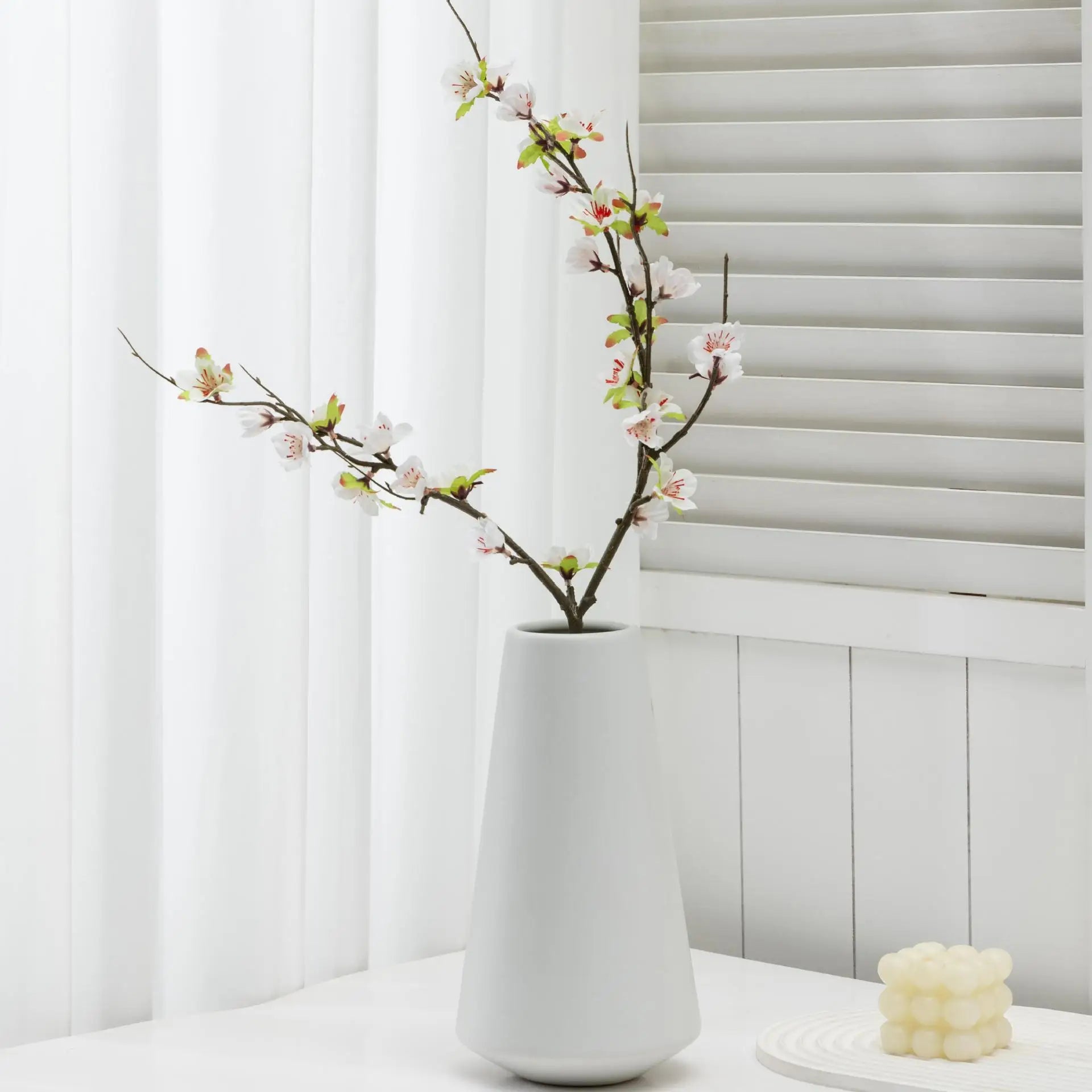 Peach Blossom Floral Branch Stem