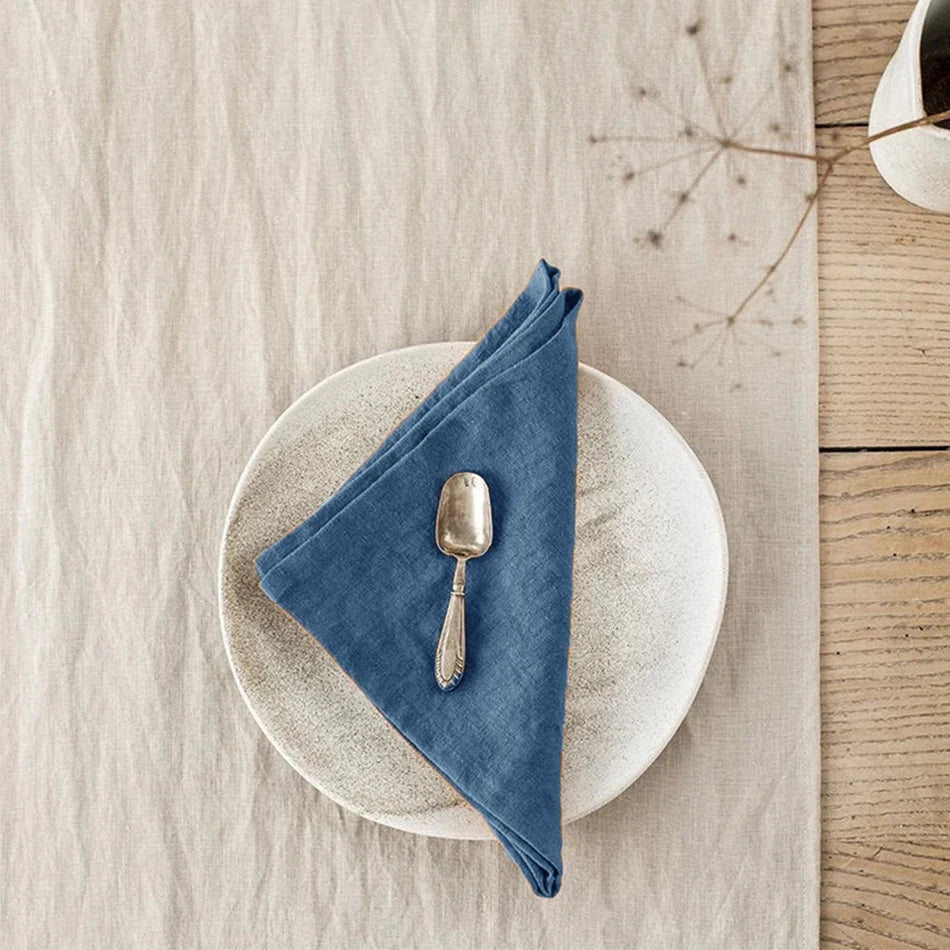 Set of 4 Cloth Napkins 100% Pure Linen 16x16Inch Hemmed Dinner Napkins