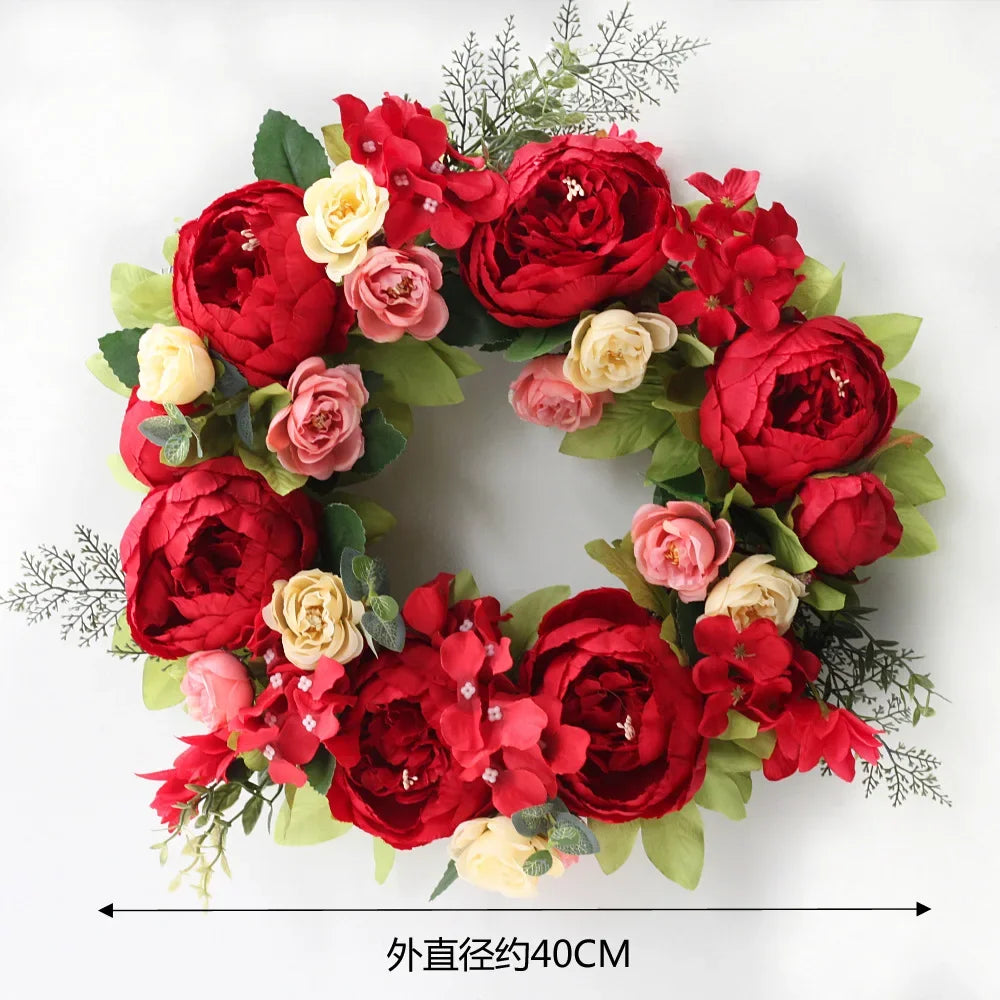 Peony Floral Door Wreath