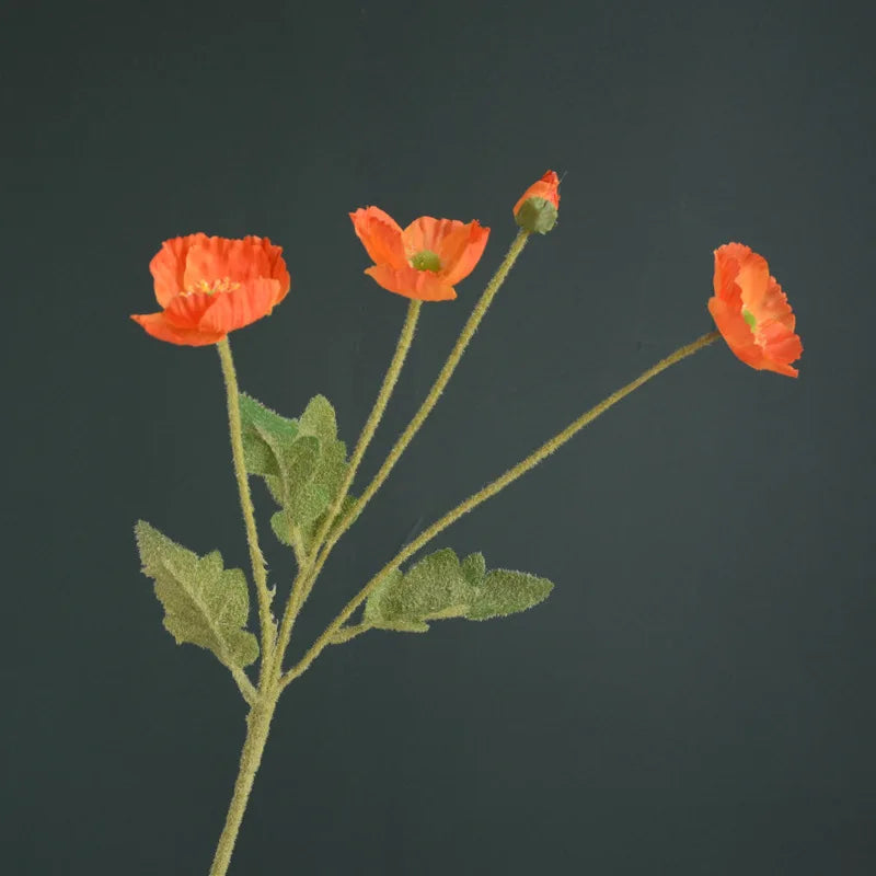 24in Velvet Poppy Artificial Flower