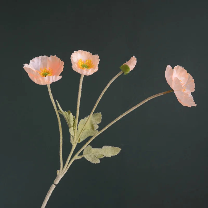 24in Velvet Poppy Artificial Flower