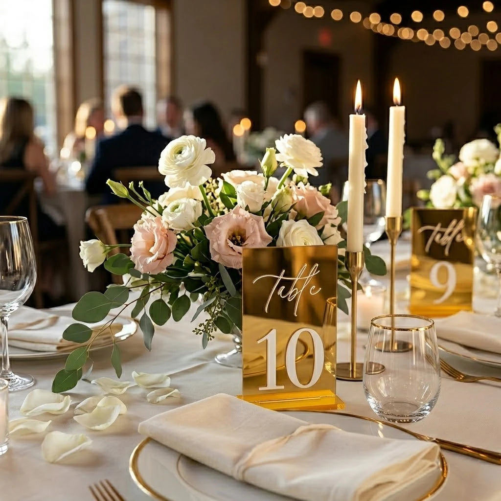 Gold Acrylic Table Numbers