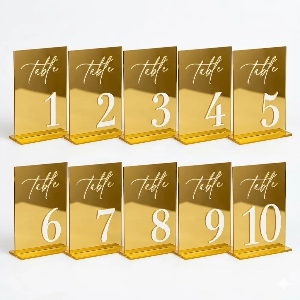 Gold Acrylic Table Numbers
