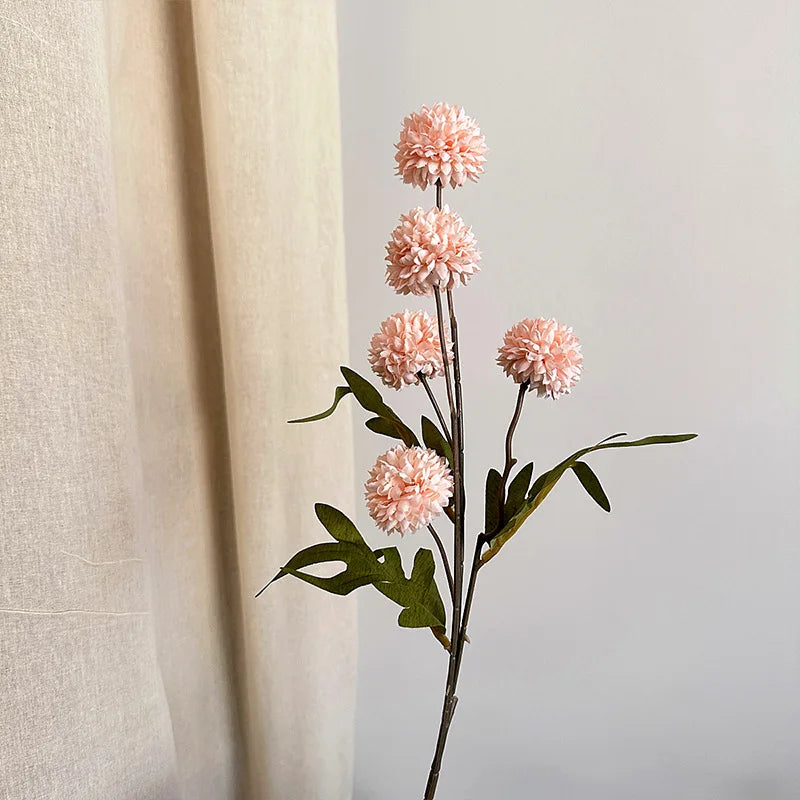 Silk Chrysanthemum Ball Flower Stem
