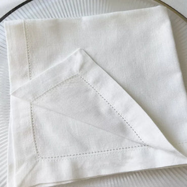 4PCS 45x45cm White Table Napkins Wedding Party Dinner Table White Cloth Napkin Restaurant Home Napkins Cotton Linen Handkerchie