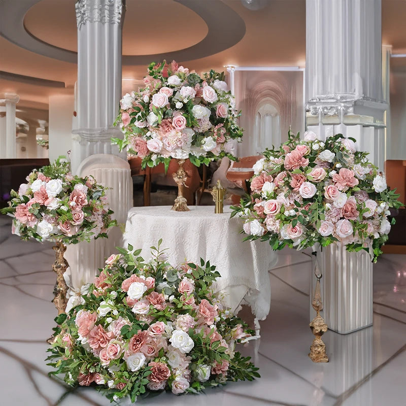 Deep Pink and White Floral Wedding Centerpiece Set