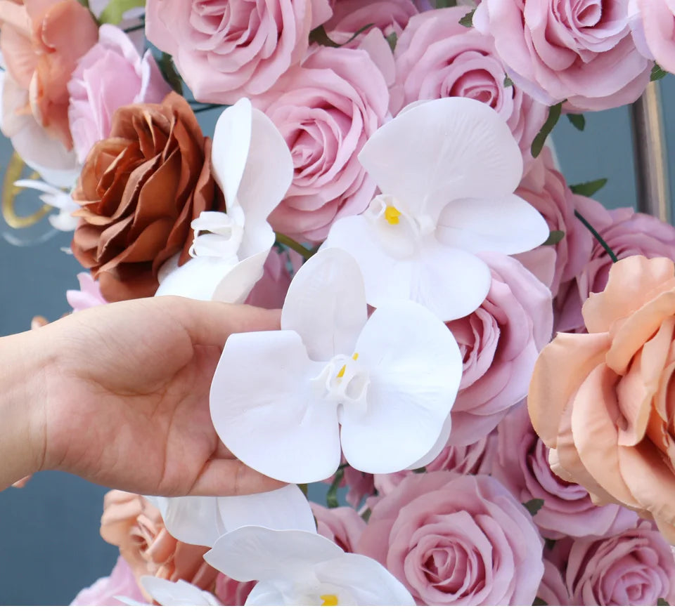 Elegant Pampas Rose Wedding Arch Decoration Piece