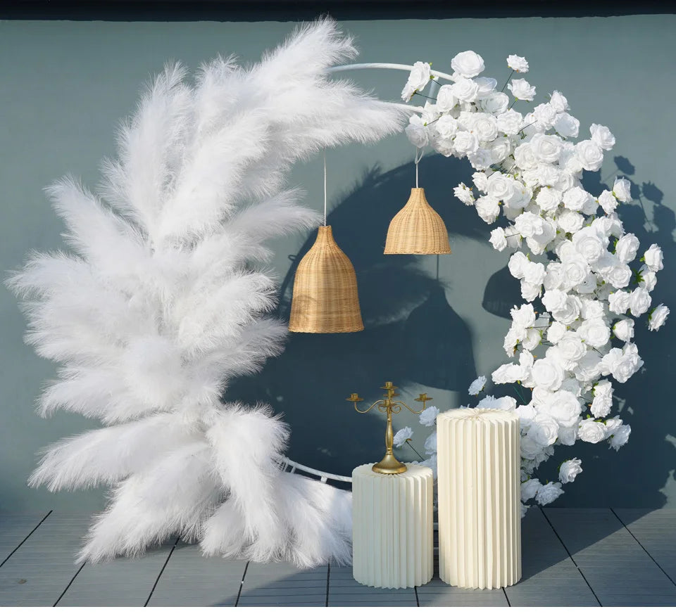 Elegant Pampas Rose Wedding Arch Decoration Piece