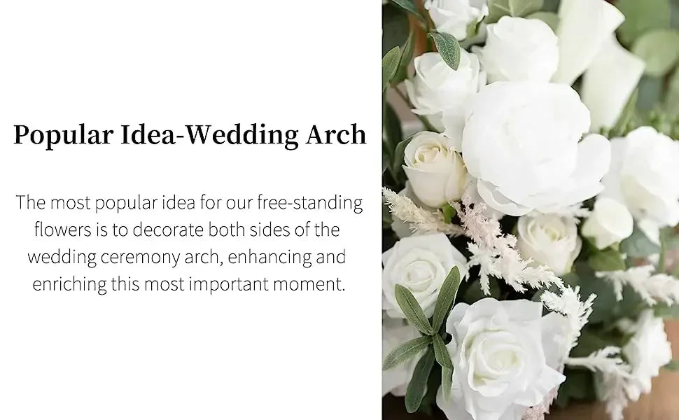 Premium White Green Floral Centerpiece Wedding Decor