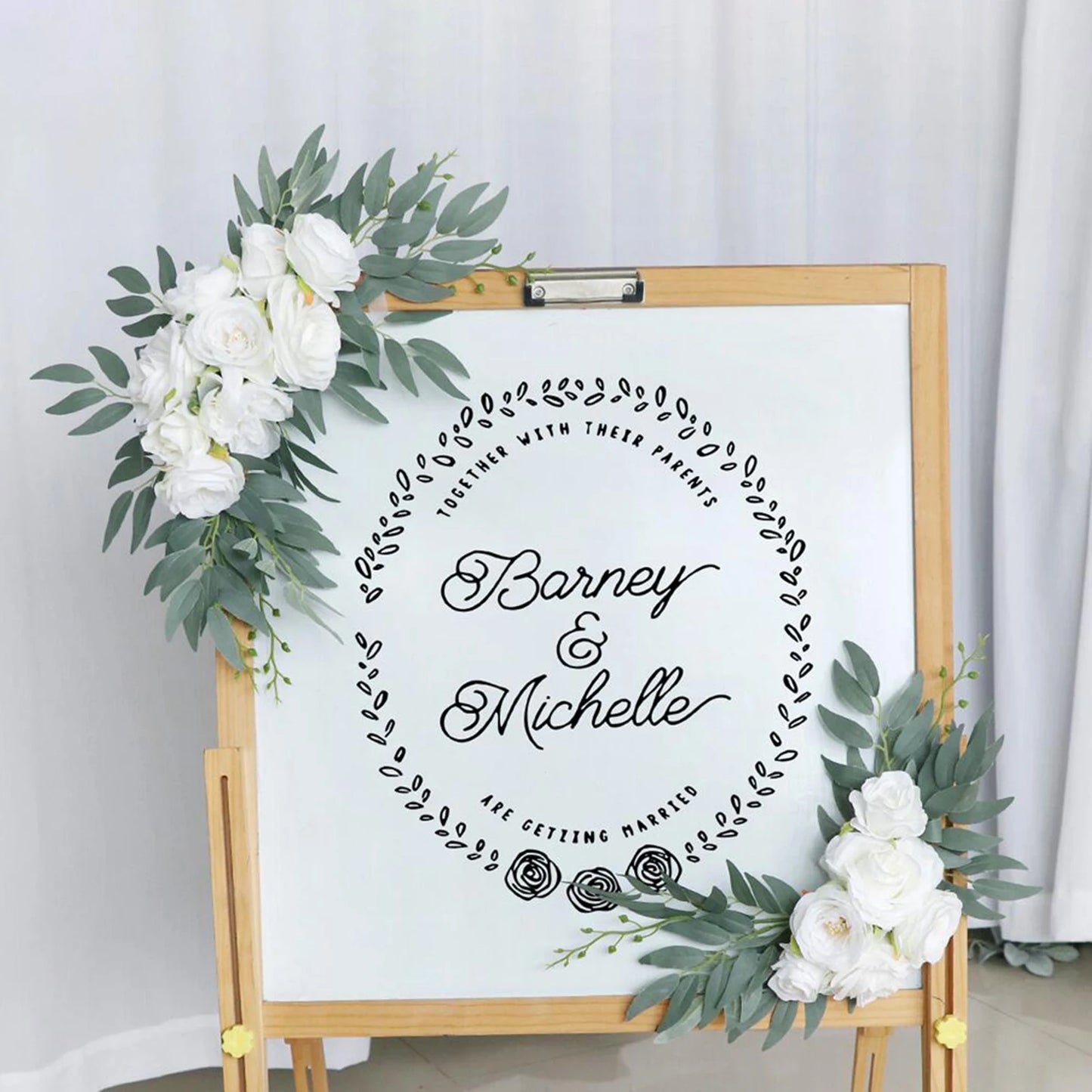 Large 2Pcs Artificial Flower Swag Floral Swag Garland Wedding Arch Flowers Kit for Sign Rustic Artificial Floral Swag Arch Decor