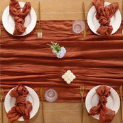 Soft Gauze Rustic Setting Table Runner and Napkin Set