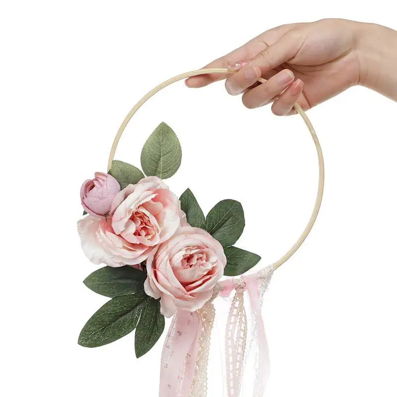 Ivory Pink Bridesmaid Flower Basket
