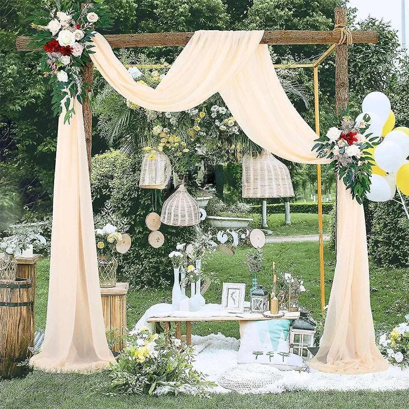5/10m Wedding Arch Drapes Decorations Sheer Curtains Wedding Backdrop 