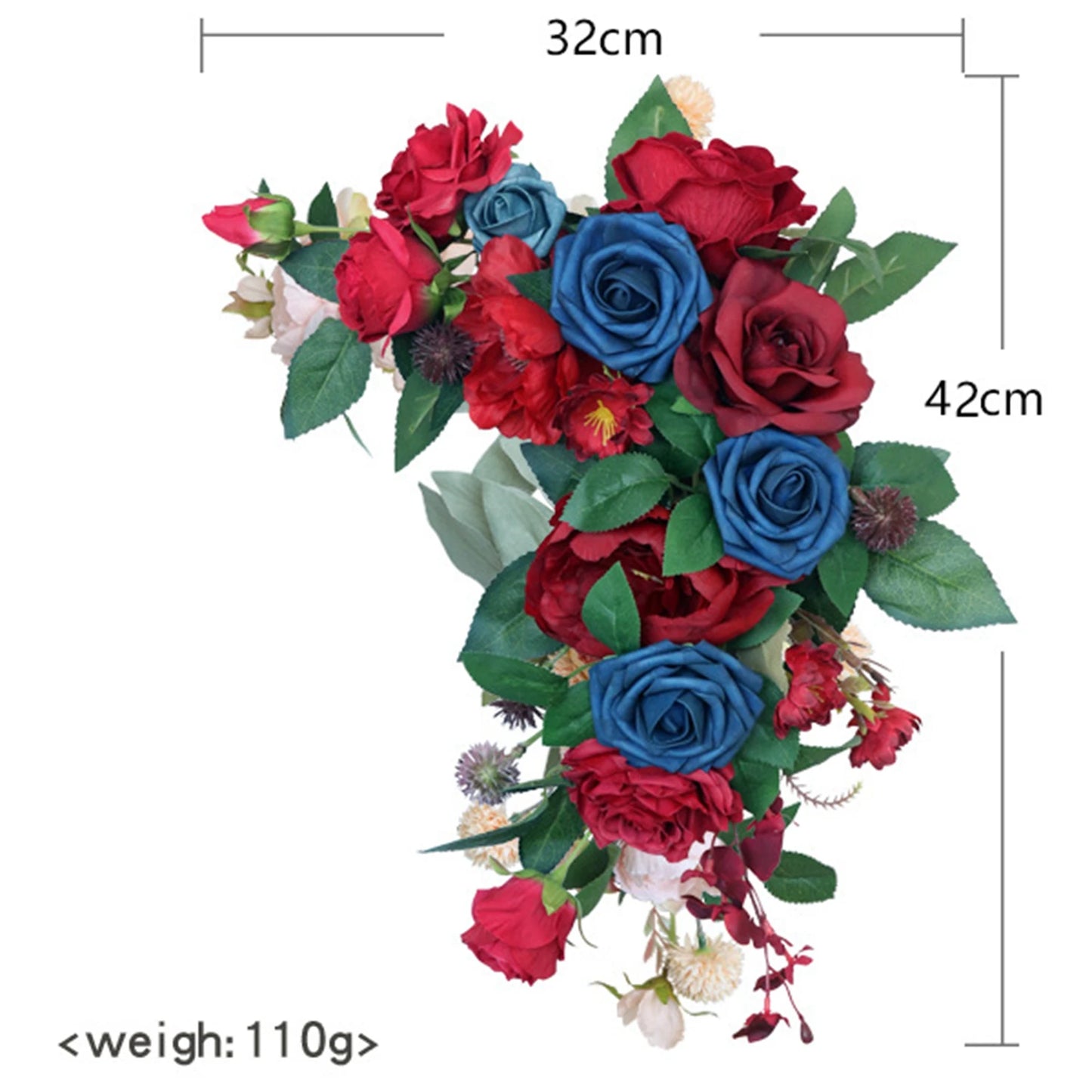 Large 2Pcs Artificial Flower Swag Floral Swag Garland Wedding Arch Flowers Kit for Sign Rustic Artificial Floral Swag Arch Decor