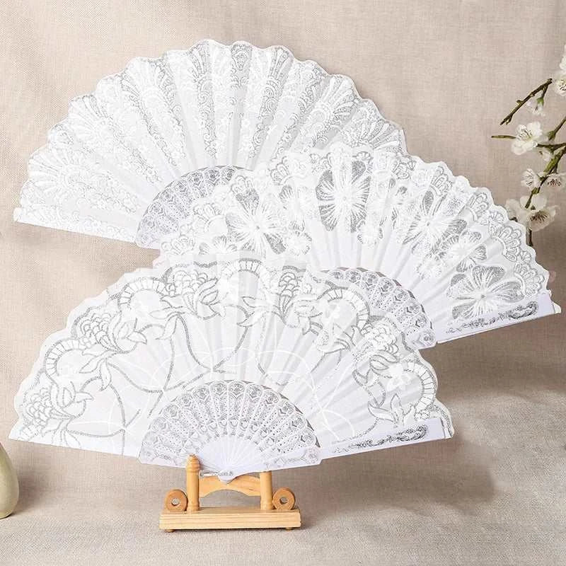 Fashion Wedding White Folding Fan Wedding Cosplay Party Home Decorativ