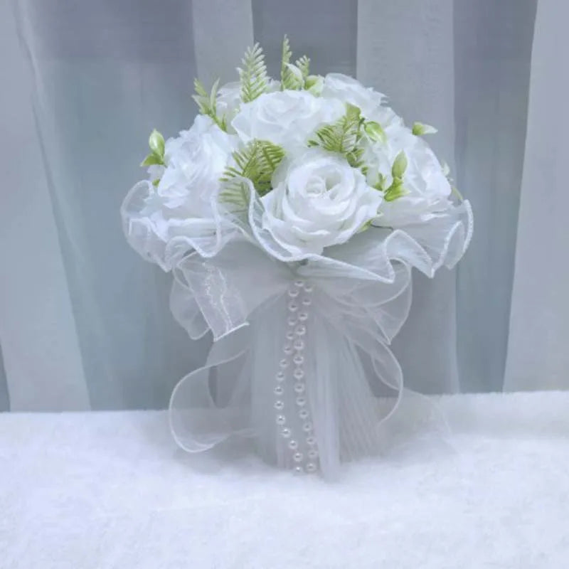 Bridal Throw Bouquet/Flower Girl Bouquet/Bridesmaid Bouquet Set