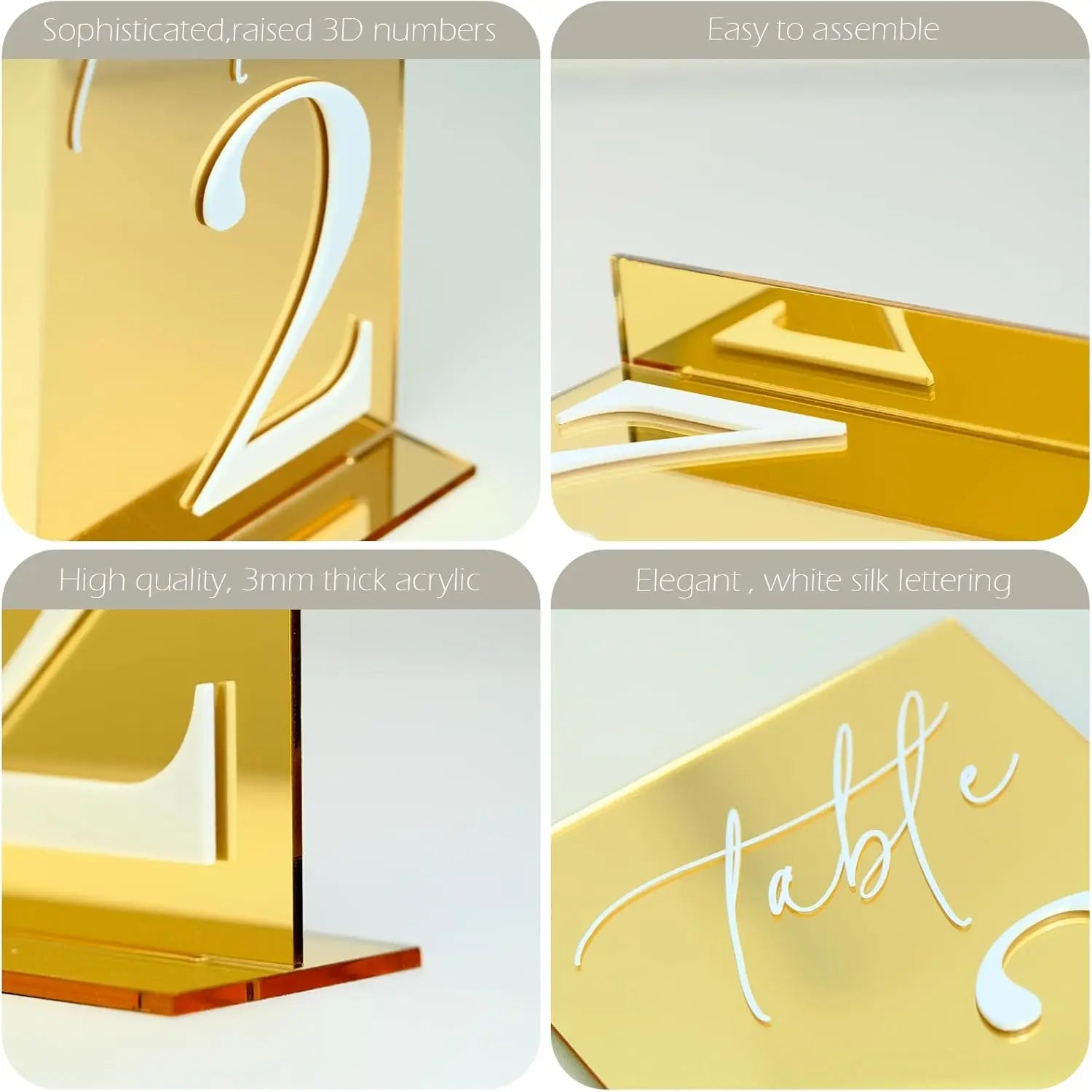 Gold Acrylic Table Numbers