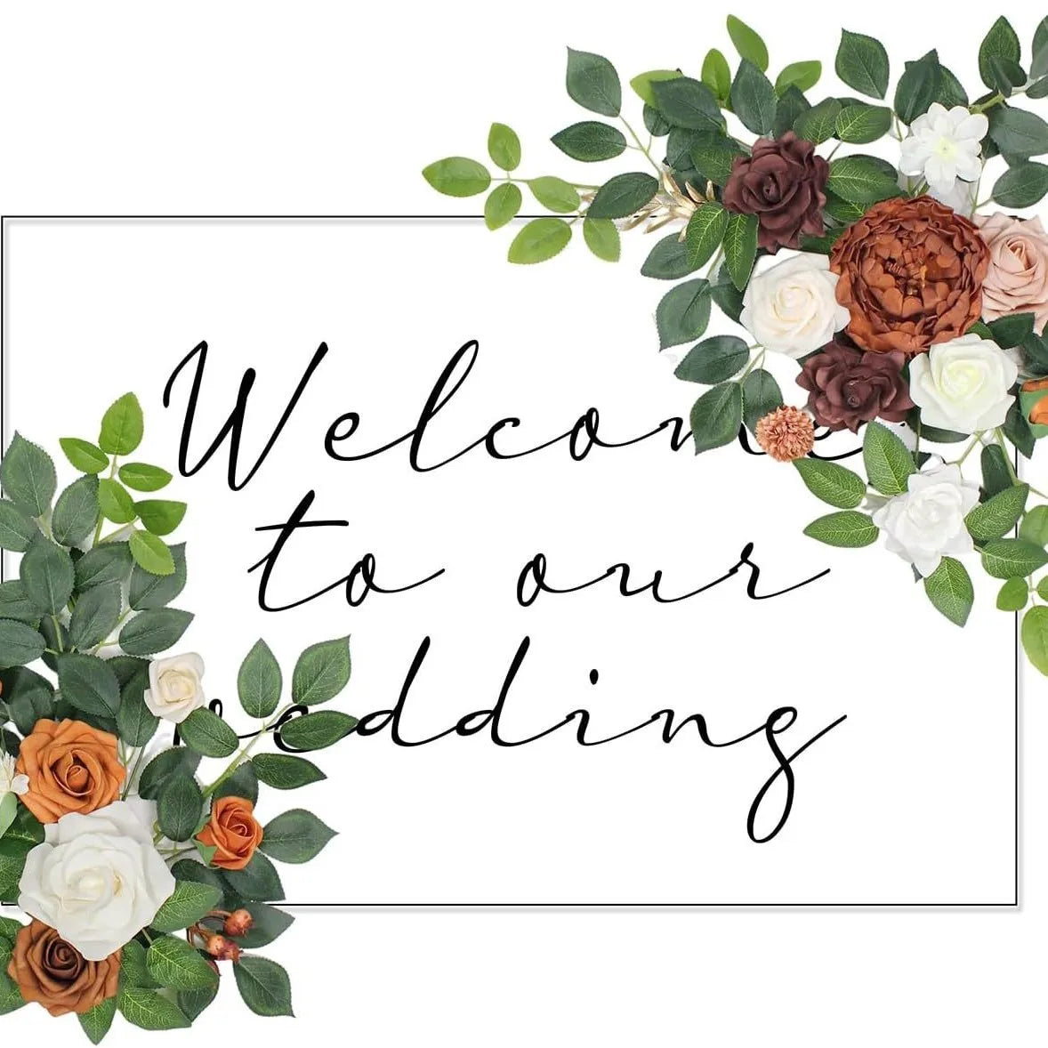 Romantic Floral Sign Swag Set – Artificial Wedding & Event Flowers
