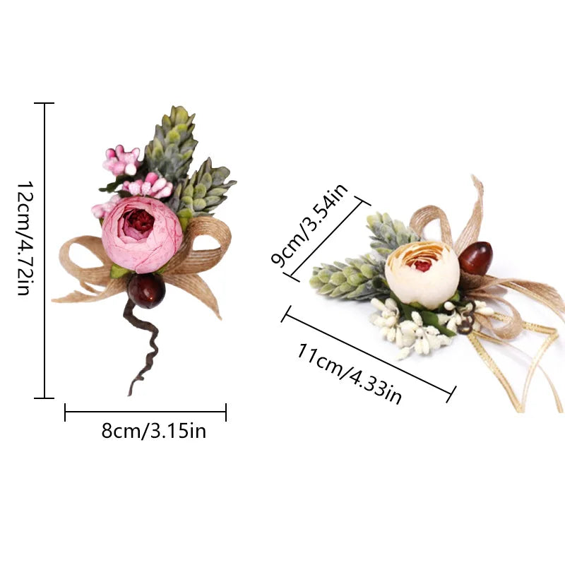 Rose Linen Wrist Corsage