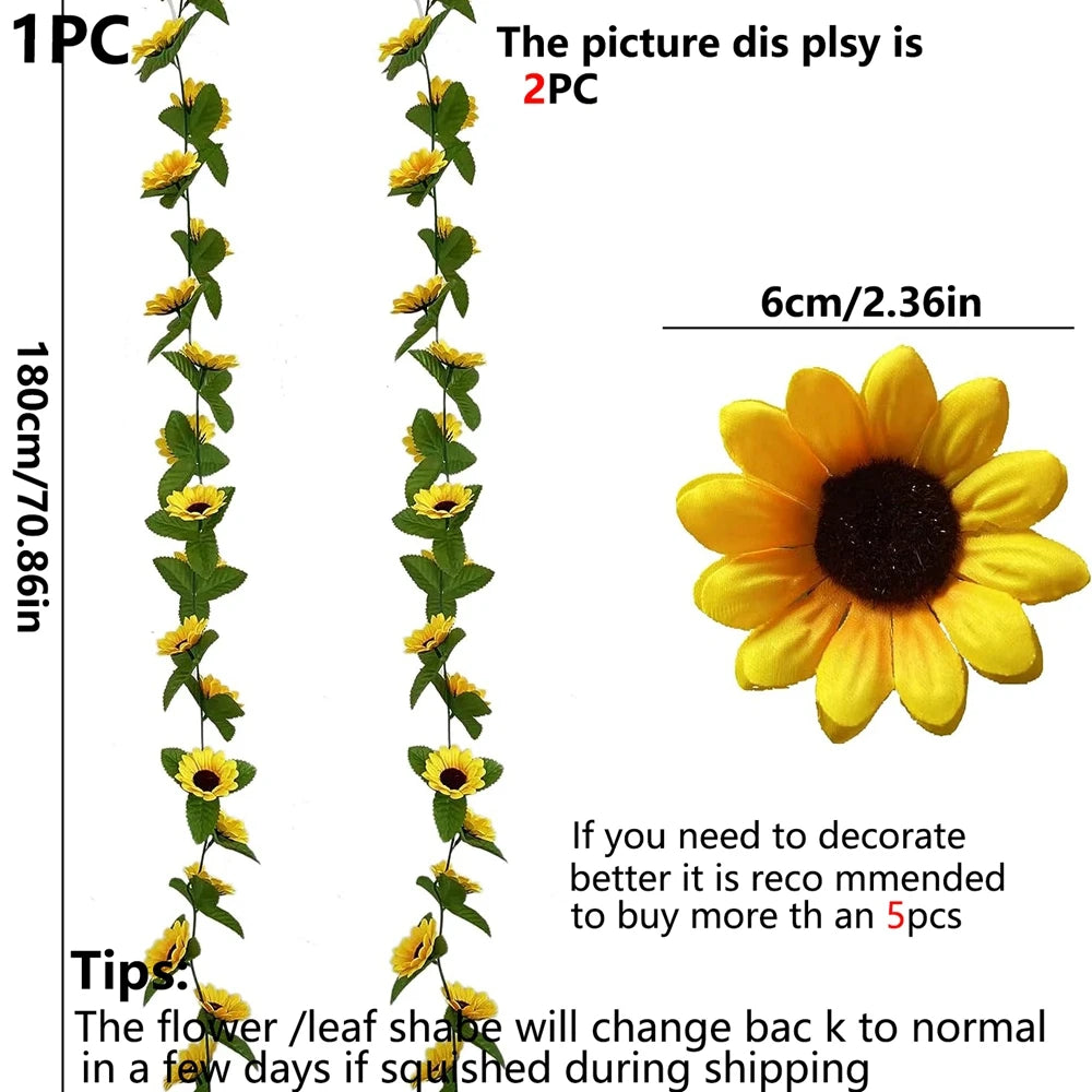 Sunflower Garland Vine Wedding Party Decoration