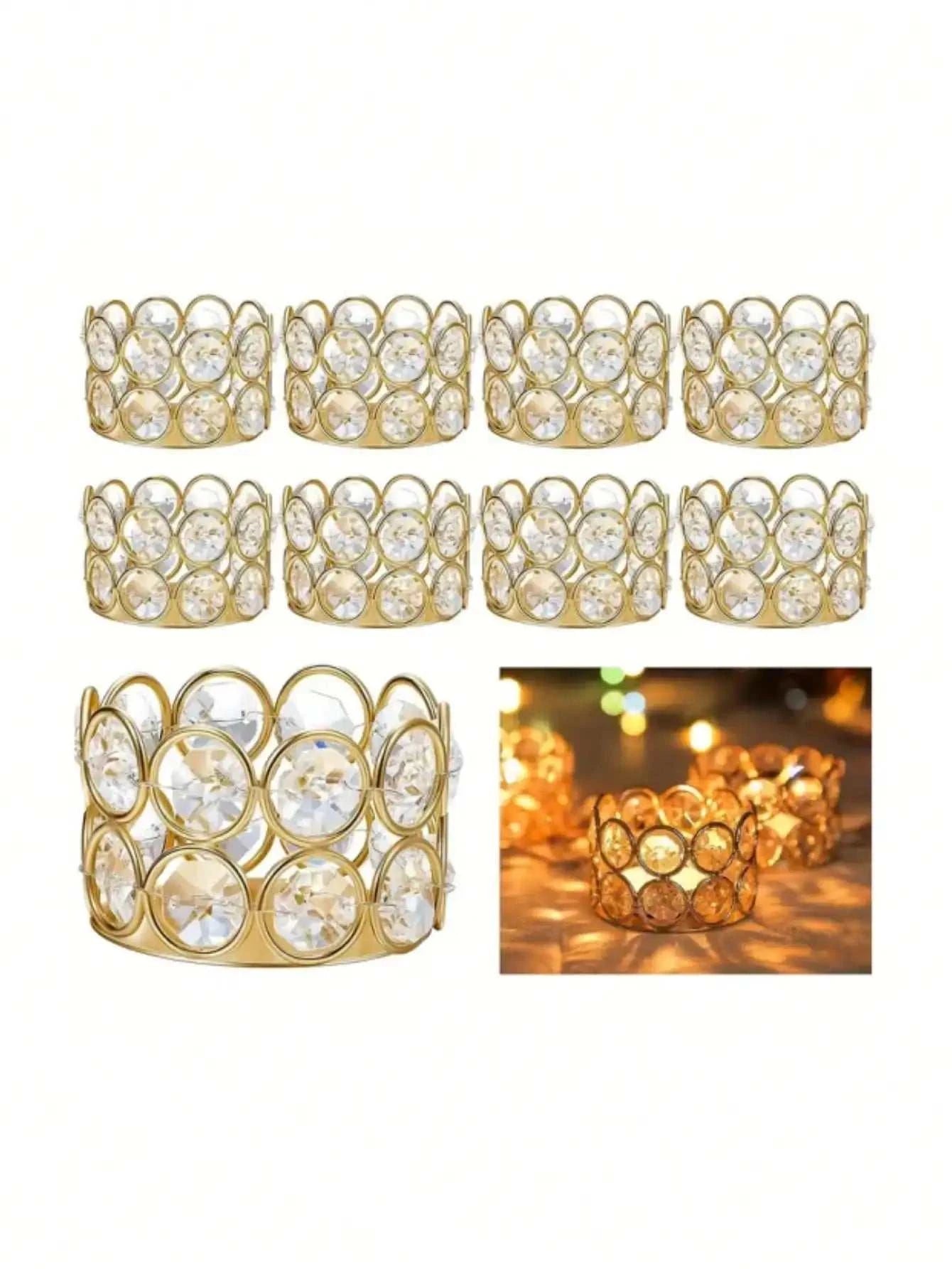 Silver gold crystal tea candle holder for wedding and family gathering decoration