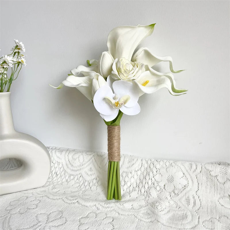 White Tulip Calla Bridal Bouquet
