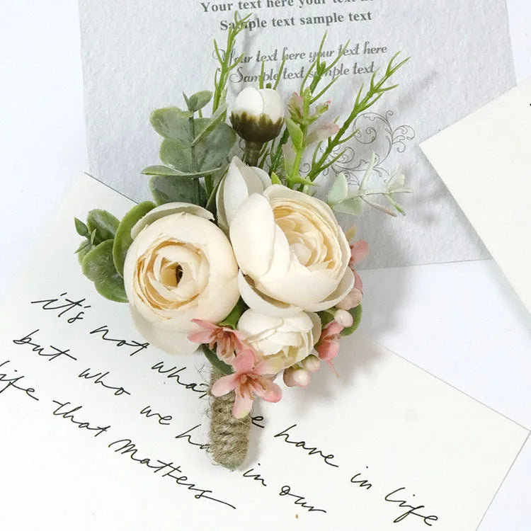 Pink Groom Wedding Boutonniere