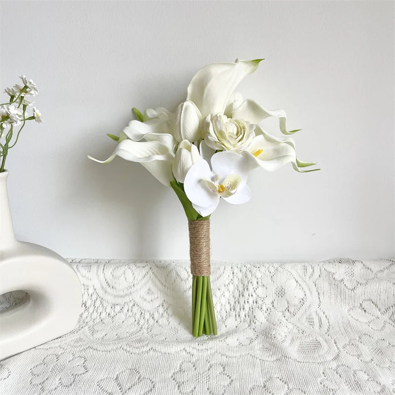 White Tulip Calla Bridal Bouquet