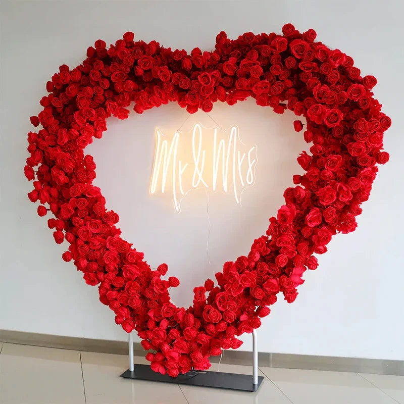 Heart Shaped Premium Rose Flower Arch Backdrop