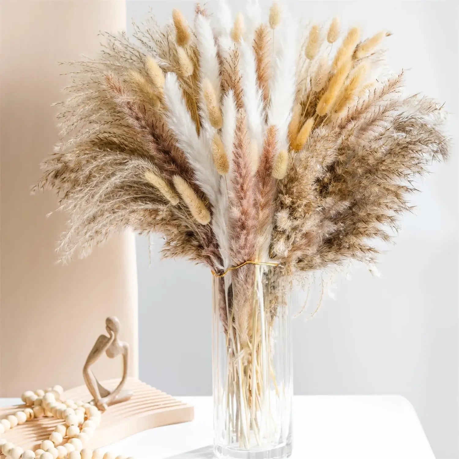 105pcs Natural Dried Flowers Pampas Floral Bouquet Boho Country Home D