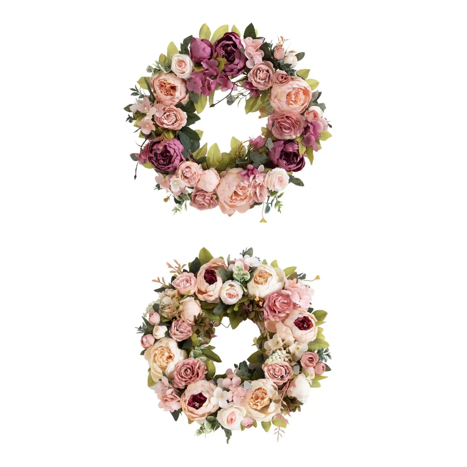 Artificial Peony Door Wreath