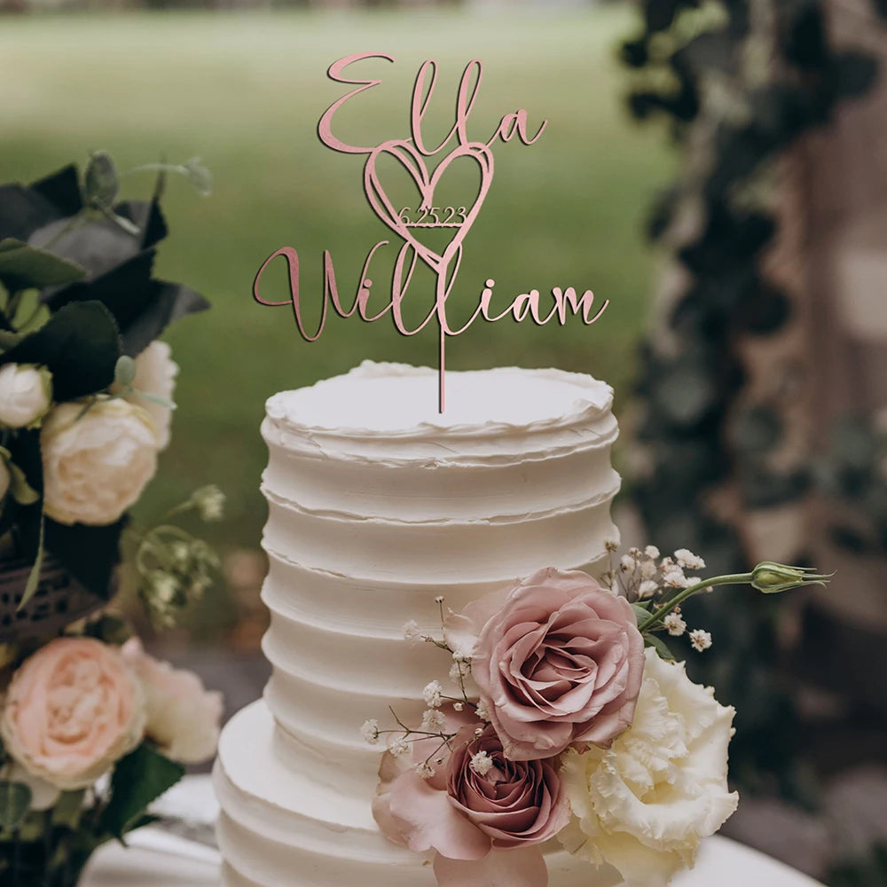 Custom Wedding Cake Topper Acrylic Name Decoration