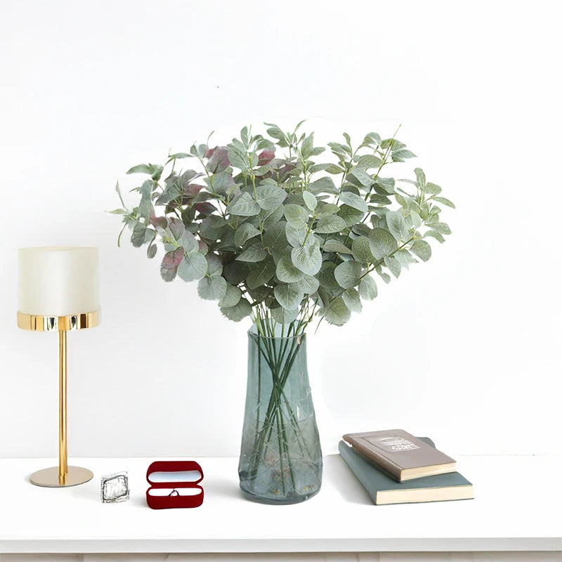 Faux Eucalyptus Leaves Decorative Stem