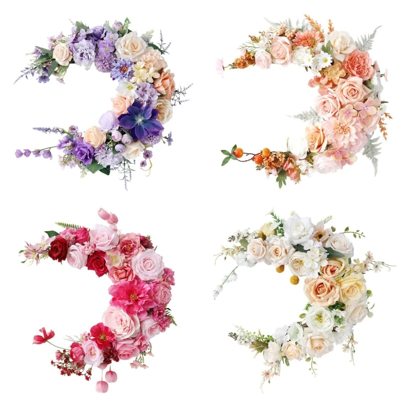 Moon Floral Wall Hanging Wreath