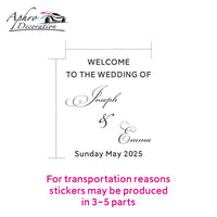 Wedding Welcome Sign Stickers French Style Wedding Decor Vinyl Decal Art Murals Custom Name & Date Wall Sticker