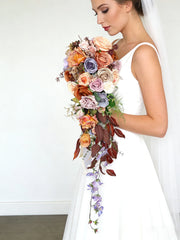 Orange Rose Bridal Wedding Bouquet