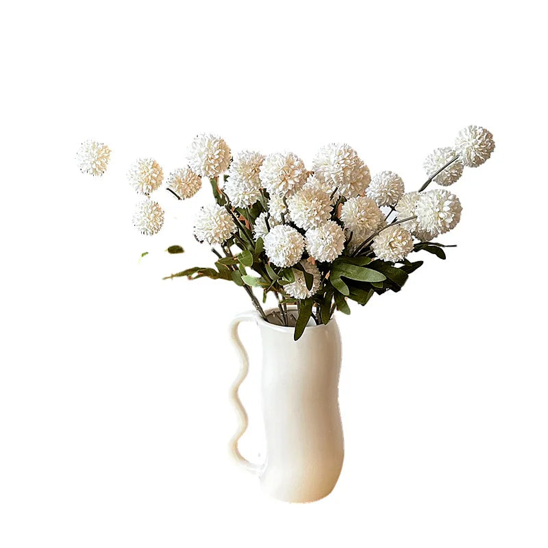 Silk Chrysanthemum Ball Flower Stem