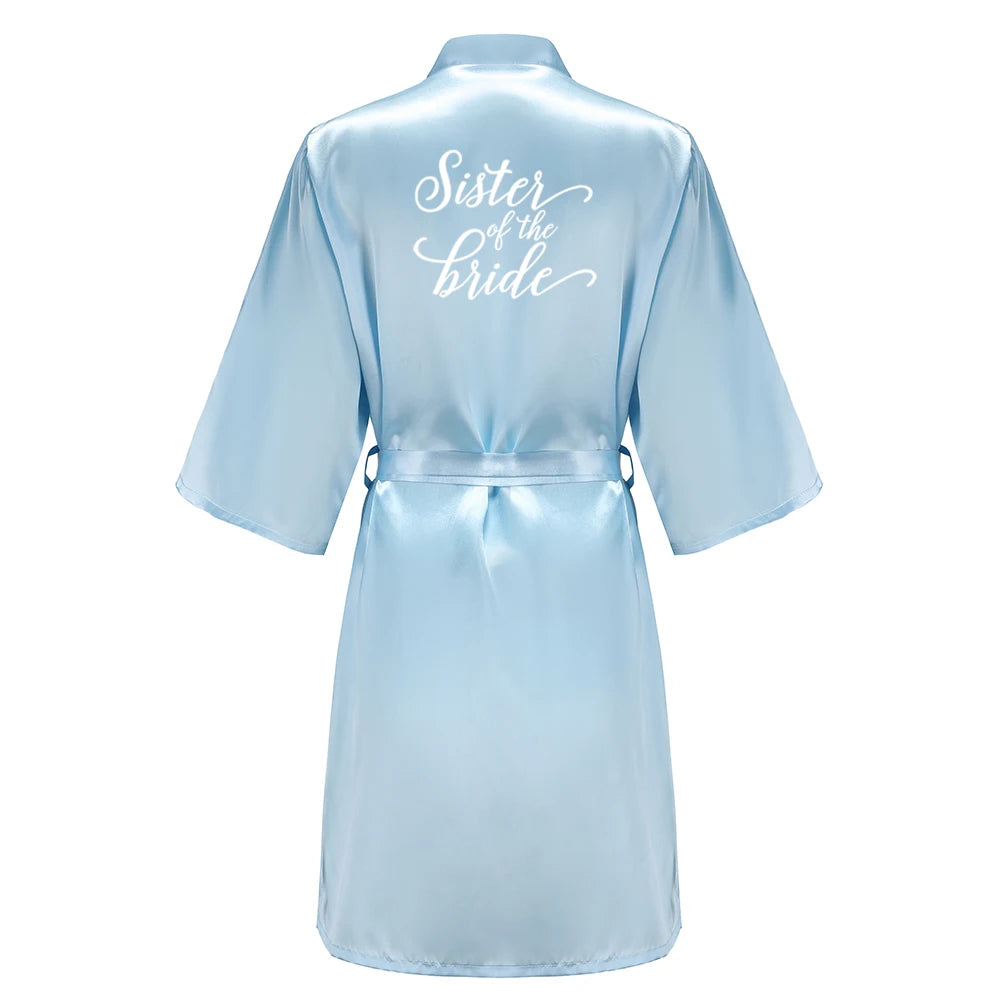 Light Blue Women's Satin Robe for the Wedding Party