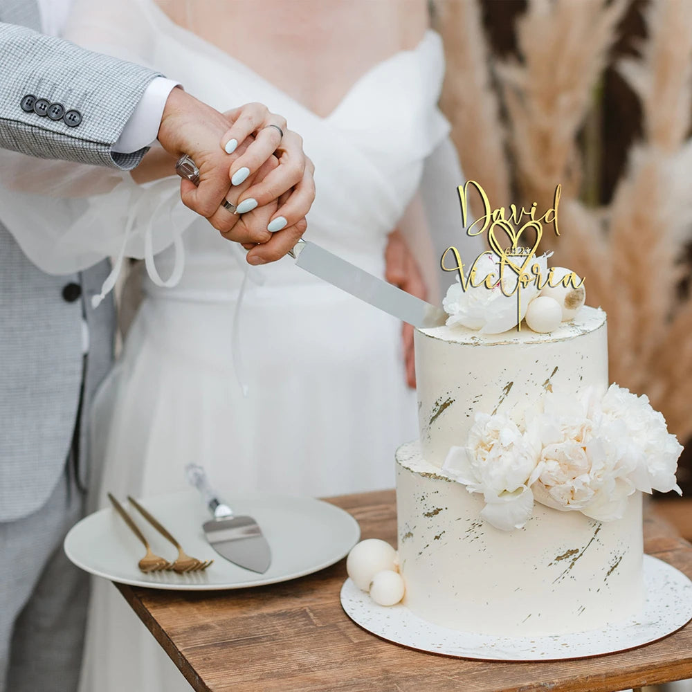 Custom Wedding Cake Topper Acrylic Name Decoration