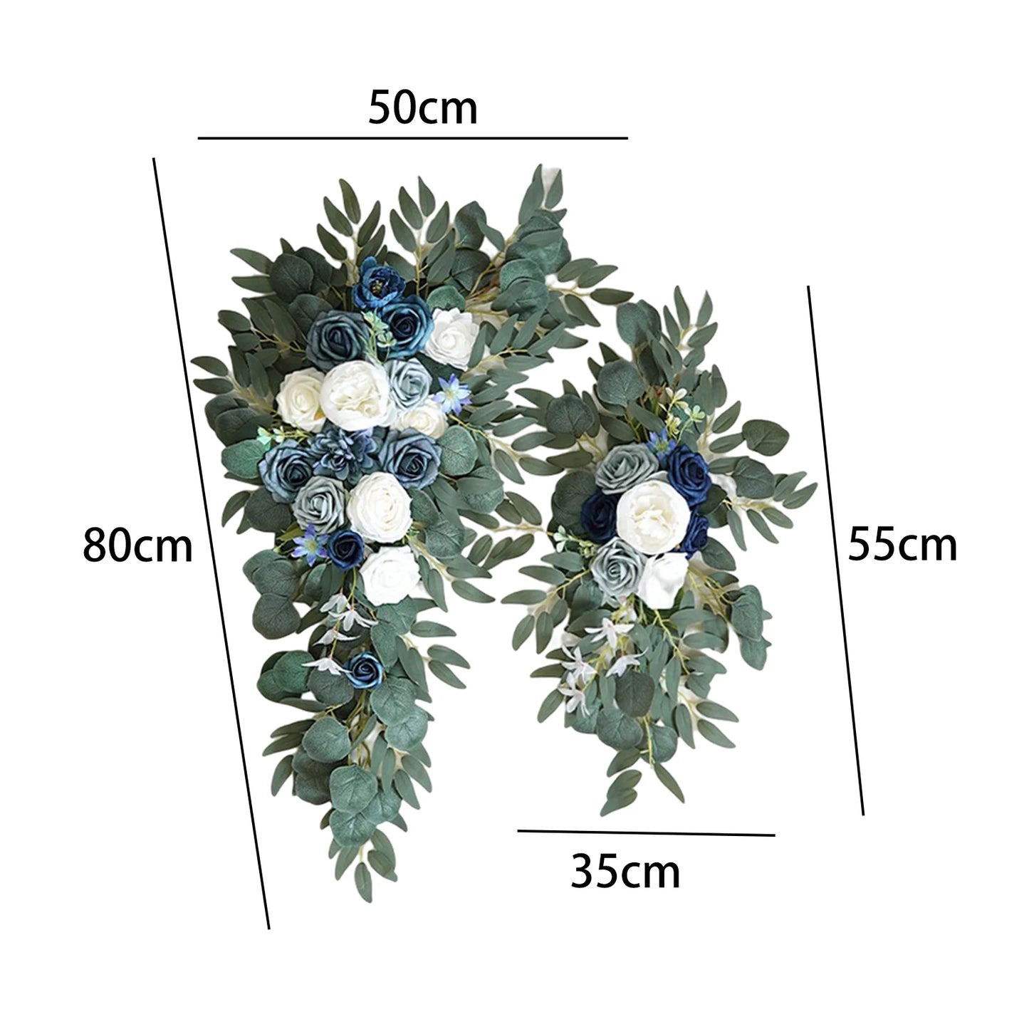 Large 2Pcs Artificial Flower Swag Floral Swag Garland Wedding Arch Flowers Kit for Sign Rustic Artificial Floral Swag Arch Decor