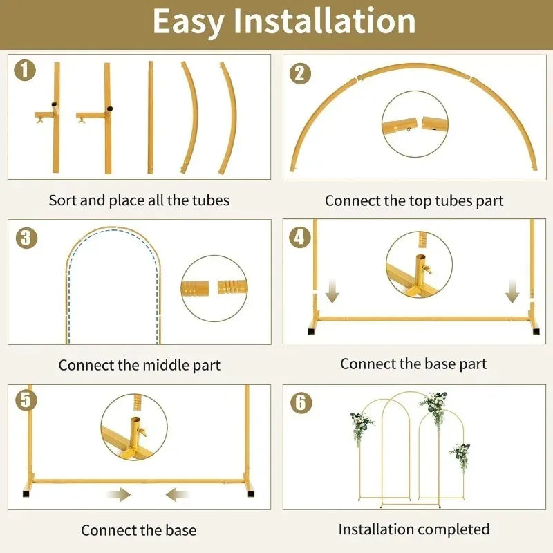 Gold Wedding Arch Stand Event Backdrop Frame