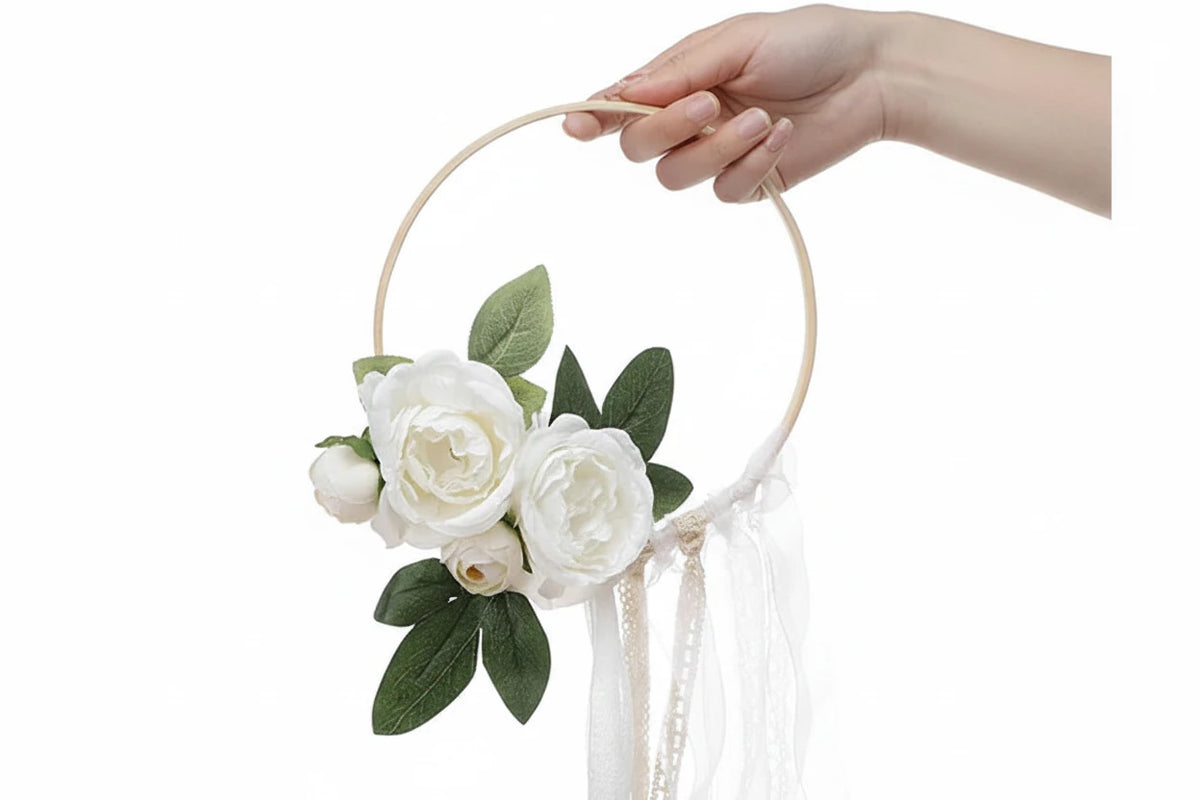 Ivory Pink Bridesmaid Flower Basket