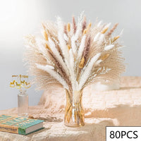 105pcs Natural Dried Flowers Pampas Floral Bouquet Boho Country Home D