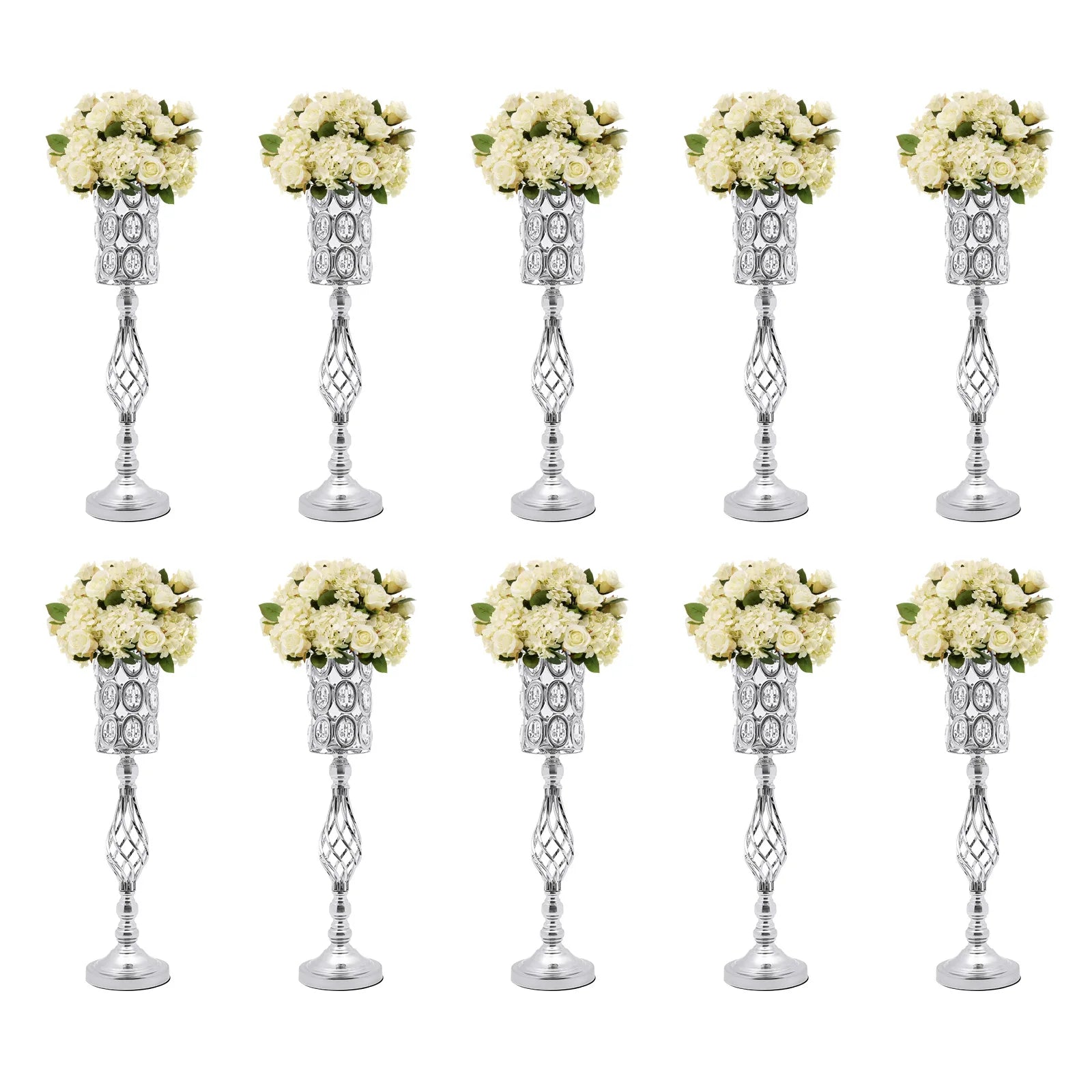 Elegant Wedding Flower Vases, 10-Piece Set