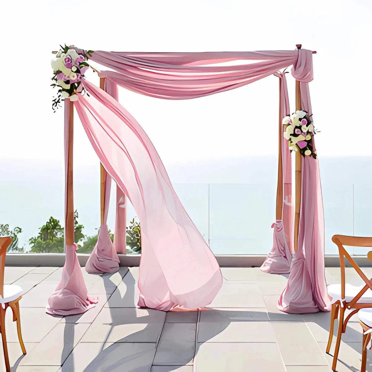 Wedding Arch Drape Chiffon Fabric Draping Curtain Drapery Wedding Birt