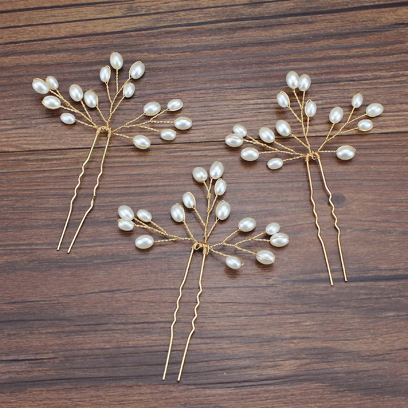 Delicate Pearl Bridal Hair Pins – Gold & Silver Wedding Hair Accessories