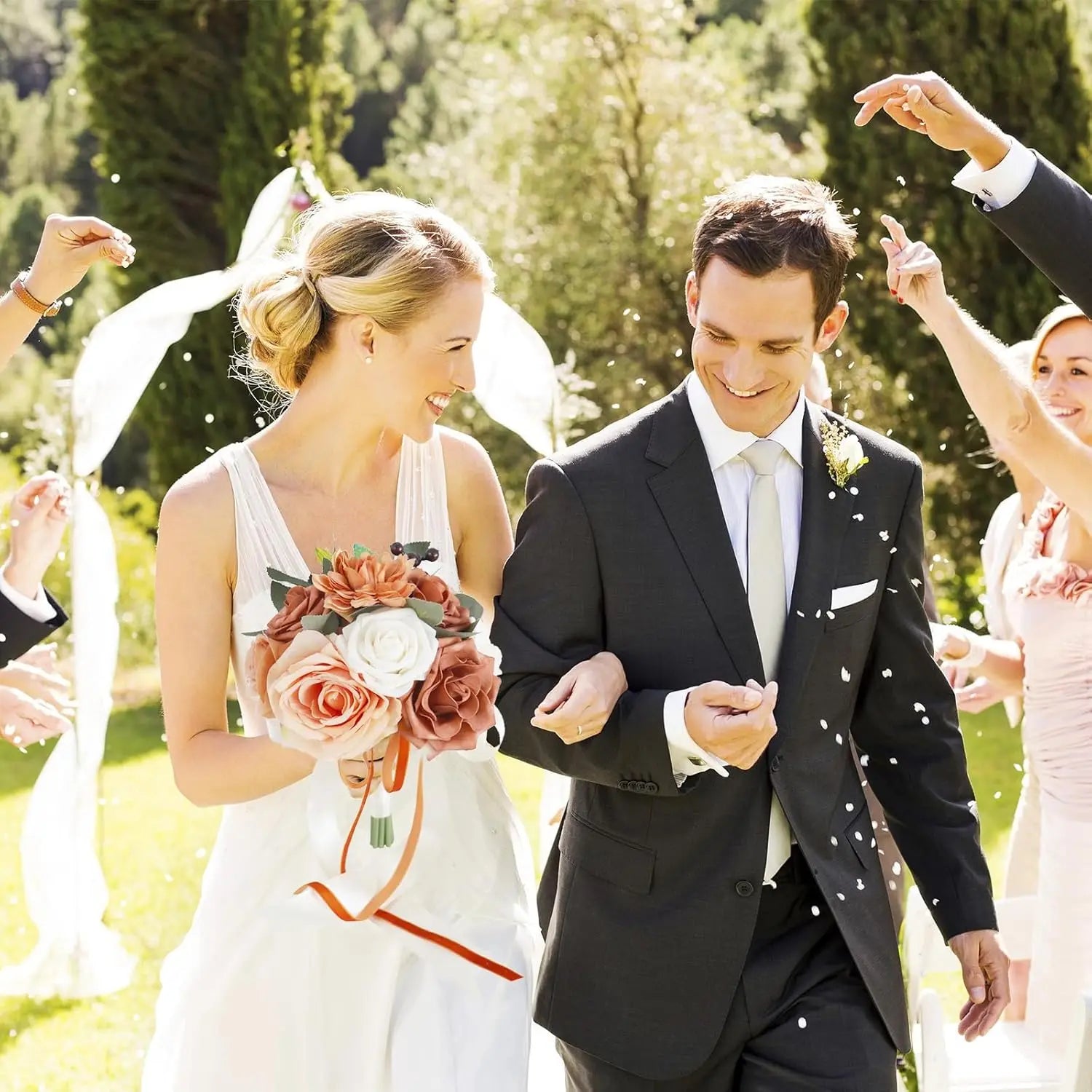 Terracotta Rose Fall Bridal Bouquet