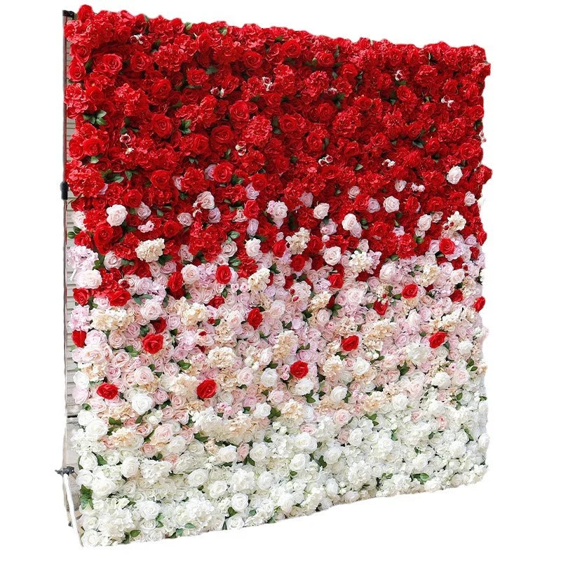 Pink Cloth Flower Wall Rose Hydrangea Backdrop