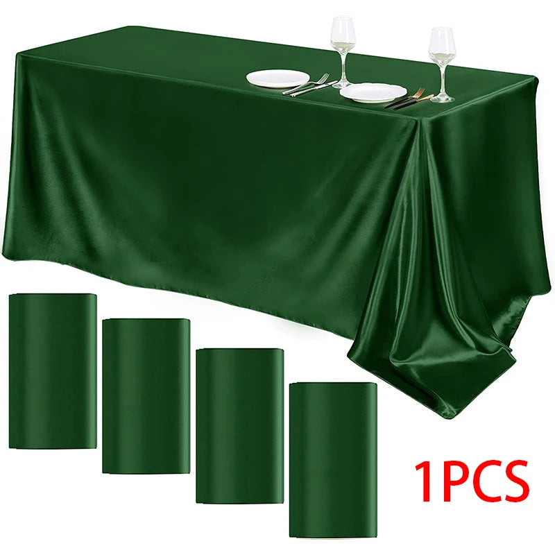 Elegant Satin Tablecloth Rectangle Wedding Table Cover