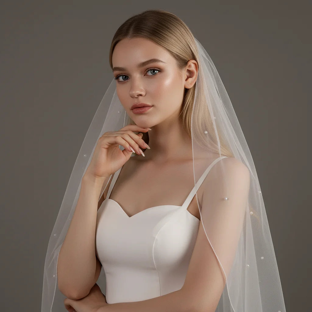 Pearl Short Bridal Veil
